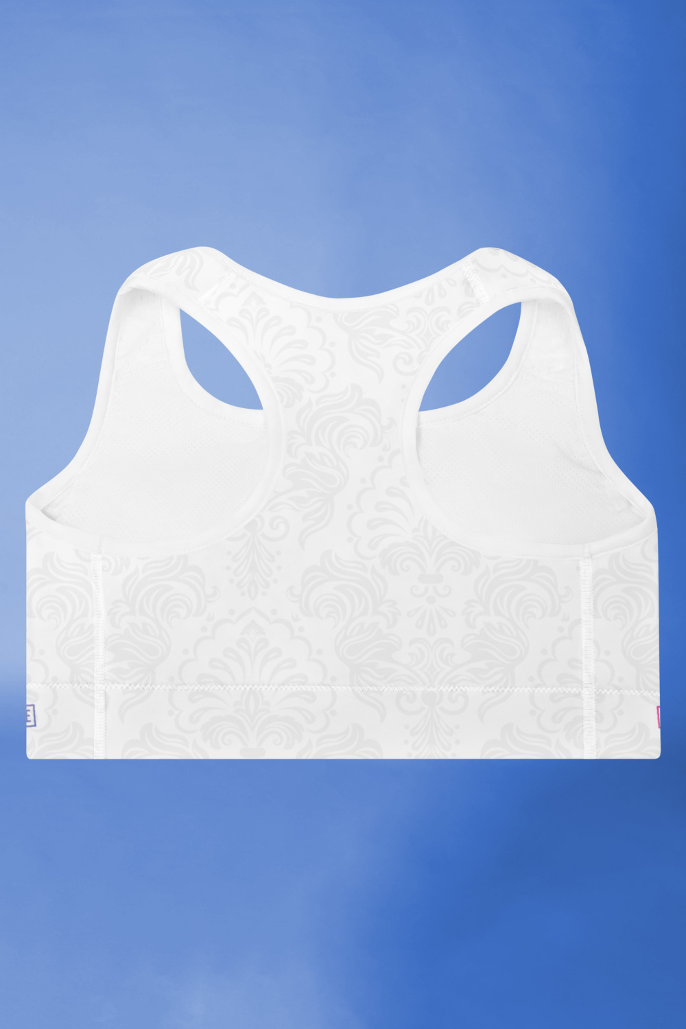 French Touch | White Patterned Sports Bra